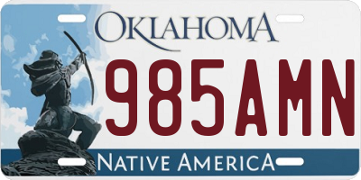 OK license plate 985AMN