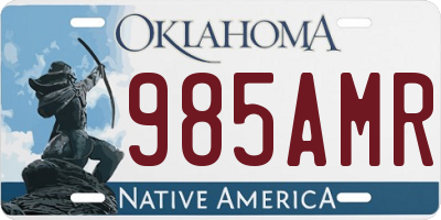 OK license plate 985AMR