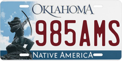 OK license plate 985AMS