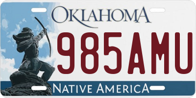OK license plate 985AMU
