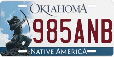 OK license plate 985ANB
