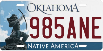OK license plate 985ANE