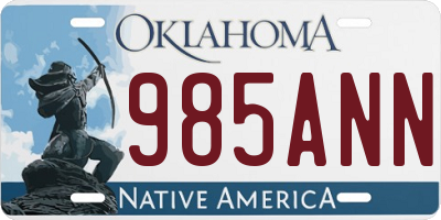 OK license plate 985ANN