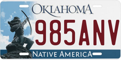 OK license plate 985ANV