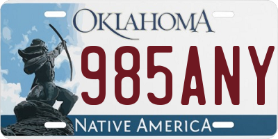 OK license plate 985ANY