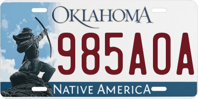 OK license plate 985AOA