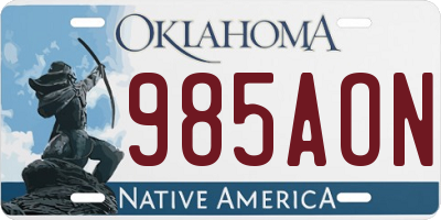 OK license plate 985AON