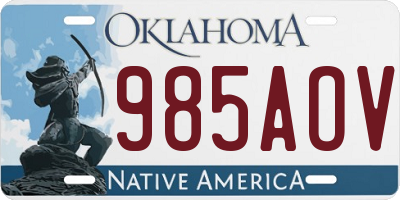 OK license plate 985AOV
