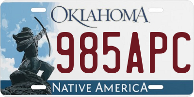 OK license plate 985APC