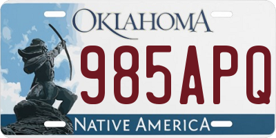 OK license plate 985APQ