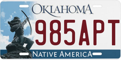 OK license plate 985APT