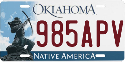 OK license plate 985APV