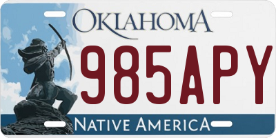OK license plate 985APY