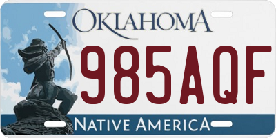 OK license plate 985AQF