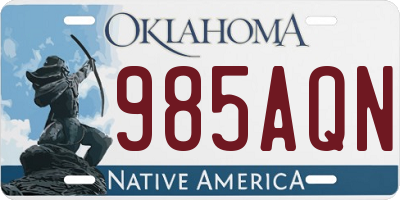 OK license plate 985AQN