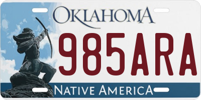 OK license plate 985ARA