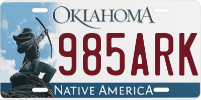 OK license plate 985ARK