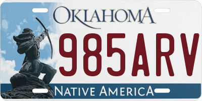 OK license plate 985ARV