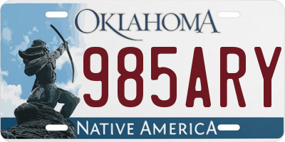 OK license plate 985ARY