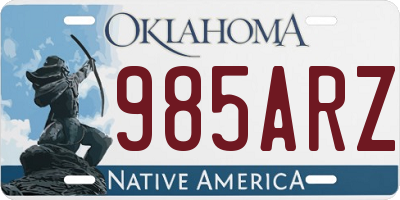 OK license plate 985ARZ