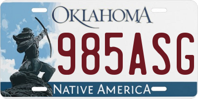 OK license plate 985ASG
