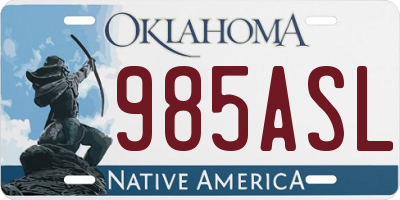 OK license plate 985ASL