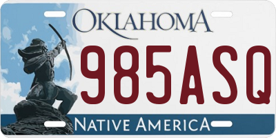 OK license plate 985ASQ