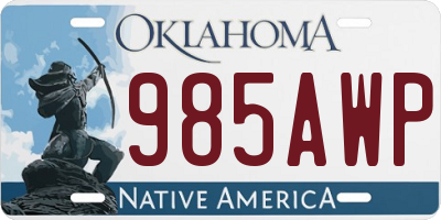 OK license plate 985AWP