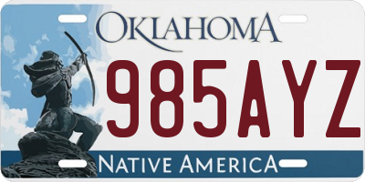 OK license plate 985AYZ