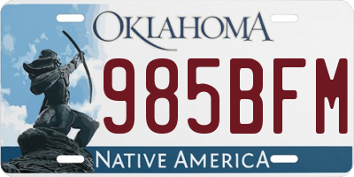 OK license plate 985BFM