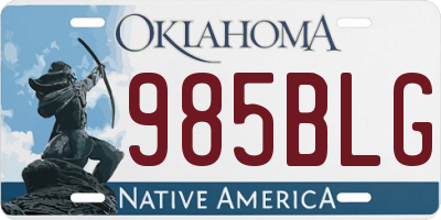 OK license plate 985BLG