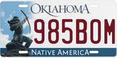 OK license plate 985BOM