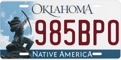 OK license plate 985BPO