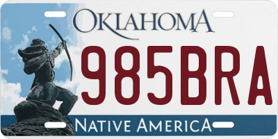 OK license plate 985BRA