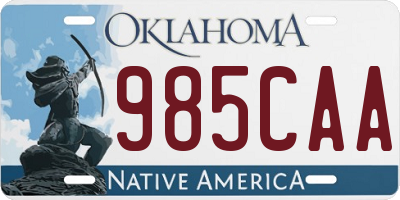 OK license plate 985CAA