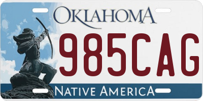 OK license plate 985CAG