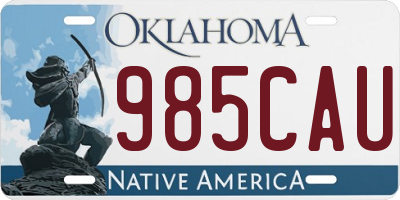 OK license plate 985CAU