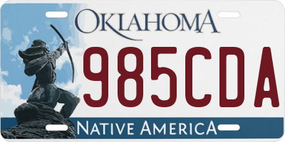 OK license plate 985CDA