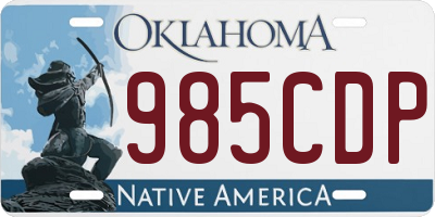 OK license plate 985CDP