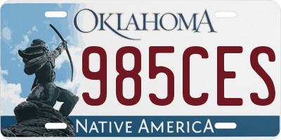 OK license plate 985CES