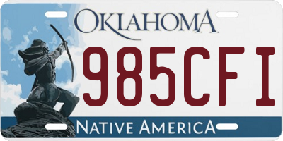 OK license plate 985CFI