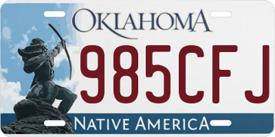 OK license plate 985CFJ