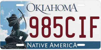 OK license plate 985CIF