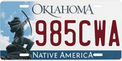 OK license plate 985CWA
