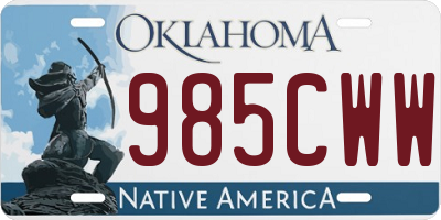 OK license plate 985CWW