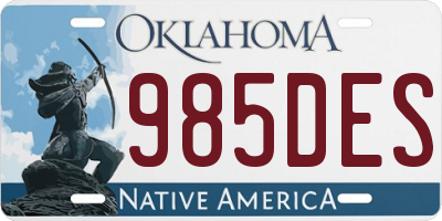 OK license plate 985DES
