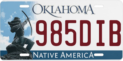 OK license plate 985DIB
