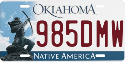 OK license plate 985DMW