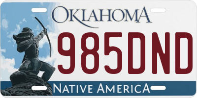 OK license plate 985DND