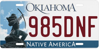 OK license plate 985DNF